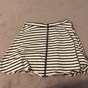Black and white striped skirt